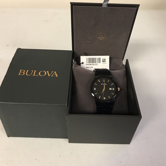 Bulova Other - Bulova Men's Modern Gold Tone Stainless Steel Quartz Watch, Diamond Dial